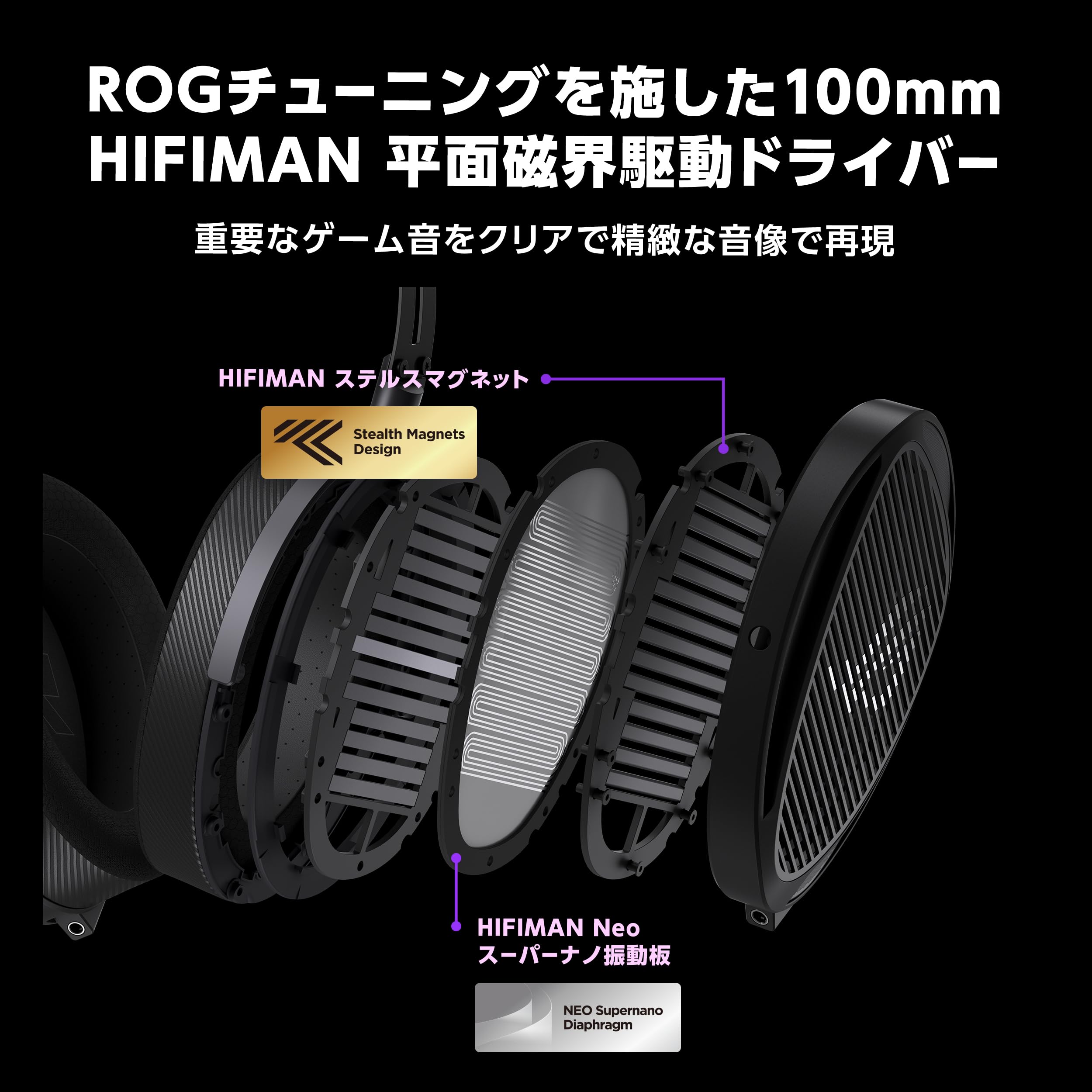 Amazon.co.jp: ASUS ROG Kithara ゲーミングヘッドセット / 100mm